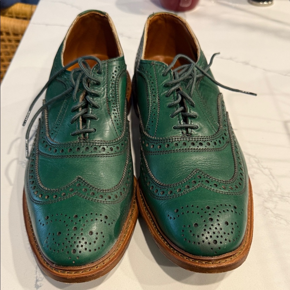 Green Leather Men's Dress Shoes 13